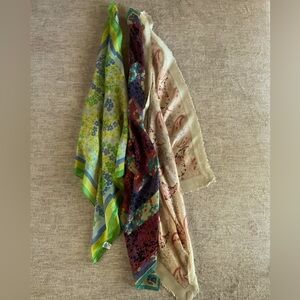 3 floral head scarves